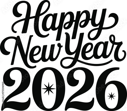 Vector art of happy new year 2026.