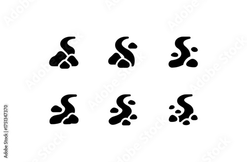 Minimalist hiking trail icons for outdoor navigation and adventure design