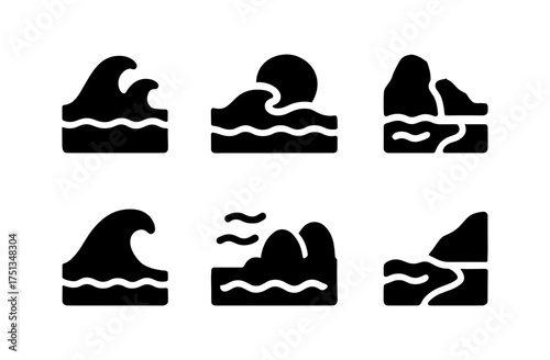 Ocean theme icon set for graphic design and projects