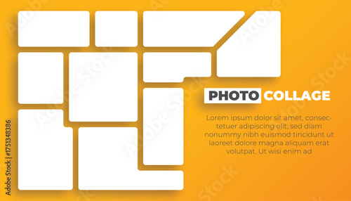 hanging photo frames on yellow background