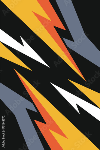 Dynamic Abstract Lightning Bolt Composition