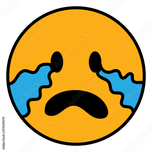 Sad face emoji expressing sorrow and distress