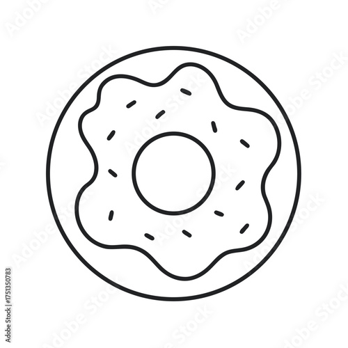 doughnut outline line art vector