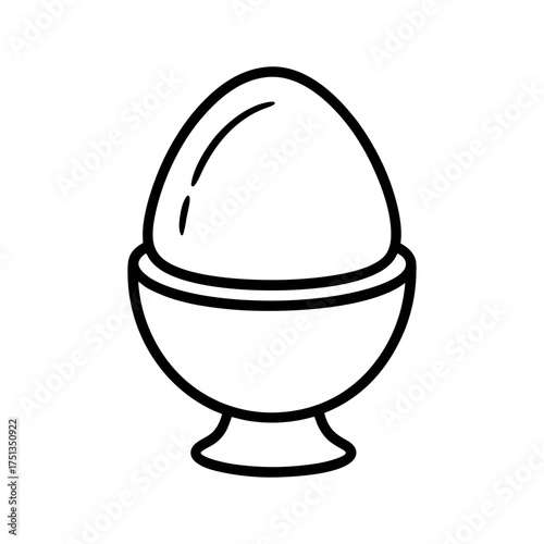 egg boiled outline line art vector