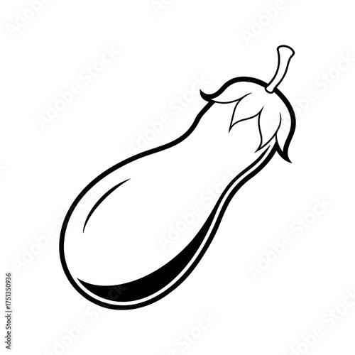 eggplant slice outline line art vector