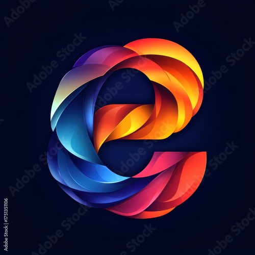 swirl design featuring the letter E against a background showcases modern digital art trends
