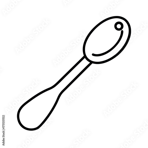 feeding spoon outline line art vector
