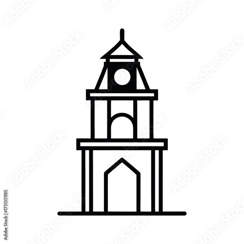 bridge tower outline line art vector