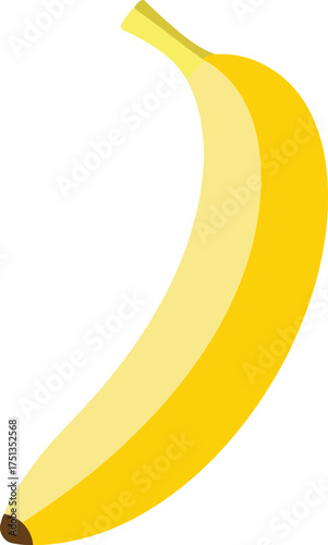 Whole Ripe Banana, Minimalist and Healthy vector illustration
