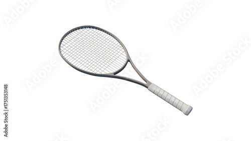 Tennis racket and ball on a plain background ready for a game or practice session.  isolated on white. PNG transparent
