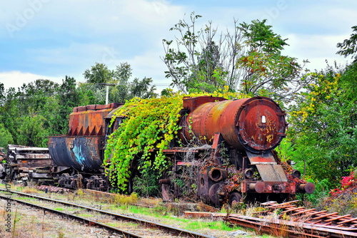 Old steam locomotive in the city of Zrenjanin.