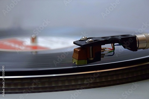 Canvastavla Turntable and cartridge from 1981. Vinyl record.