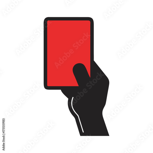 Referee shows red card symbolizing foul play and player ejection in sports games vector