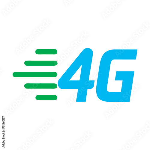 Modern 4g symbol with speed lines for digital connectivity and mobile technology vector