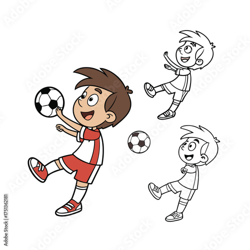 Joyful cartoon boy character in playful pose animated style for fun designs isolated on transparent background