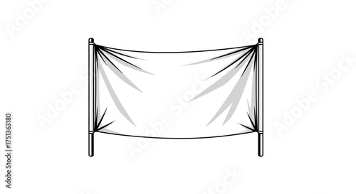 Blank banner stretched between poles, ready for custom text or graphics