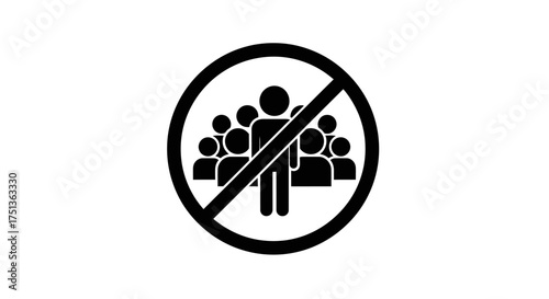 Icon symbolizing social distancing and prohibition of large gatherings during a health crisis.