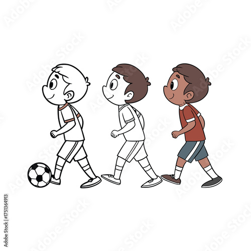 Cartoon child chased by shadow monster scary horror concept isolated on transparent background