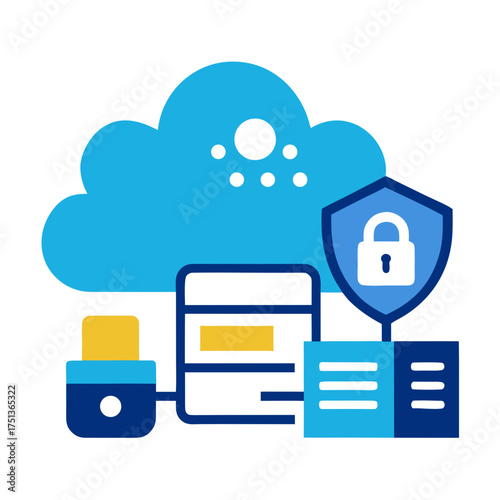 Cloud security system with padlock and data server