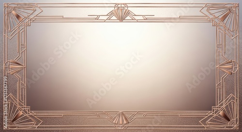 Elegant art deco frame with rose gold accents ideal for announcements or design projects