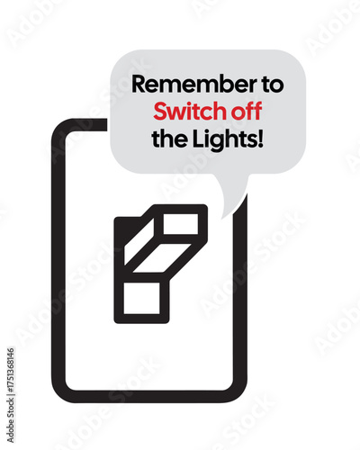 Energy Reminder Sign – High-Quality Vectorial Stock Image