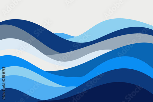 Abstract illustration of blue and gray wave pattern