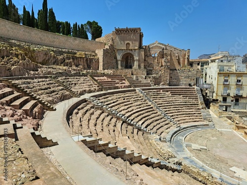 Ancient roman amphitheatre in Cartagena, Spain