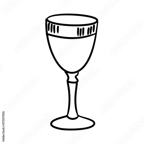 Elegant Wine Glass Line Art Minimal Coquette Drink Outline Illustration for Thanksgiving Dinner Christmas Party Celebration Bar Decor and Holiday Invitation Design