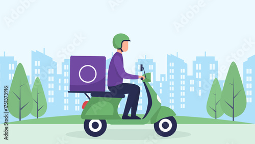 Courier Delivery Truck Design for Logistics and Transportation Promotion. Dynamic delivery truck design representing logistics speed, parcel movement, and transport efficiency for commercial.