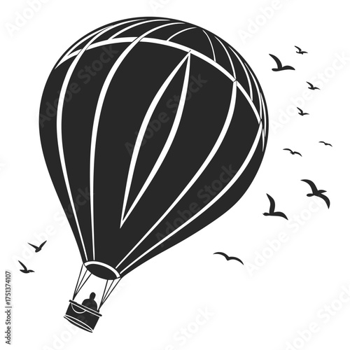 Bright, colorful hot air balloons fly in the sky, a perfect vector illustration of fun adventure and freedom of air travel