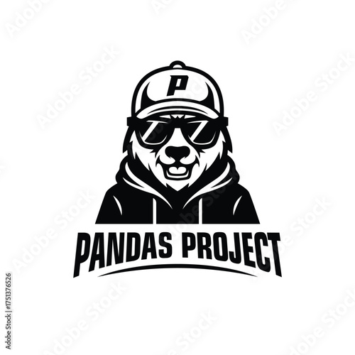 Panda Mascot Logo Design. Minimalist and Modern. Vector illustration