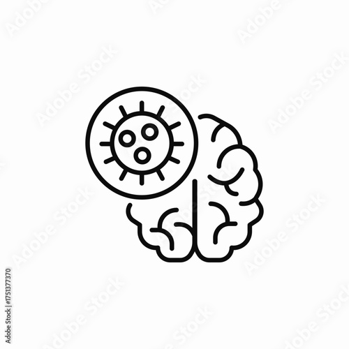 brain bacteria icon sign vector