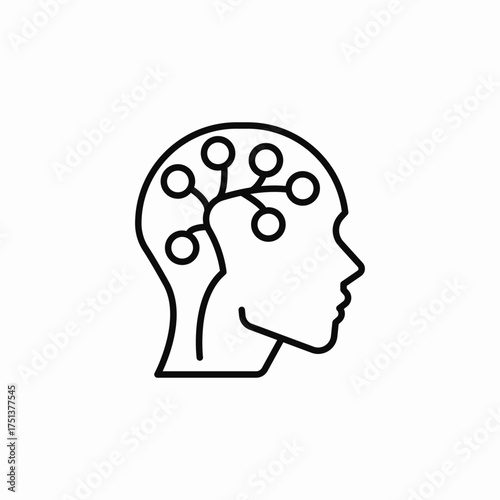 mind nerves head icon sign vector