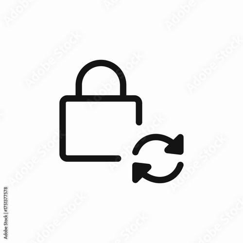 synchronization lock protected icon sign vector