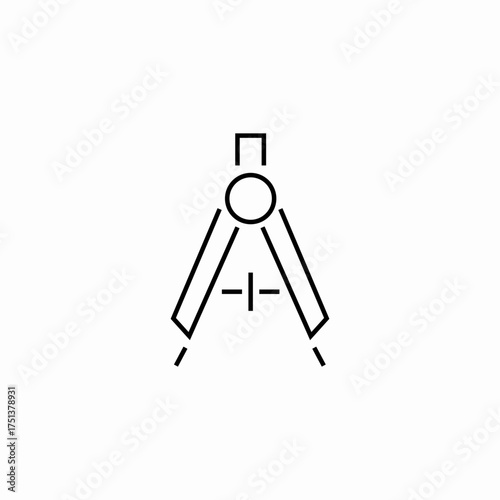 compass circle tool icon sign vector