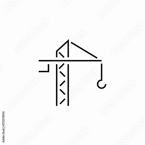 construction crane icon sign vector