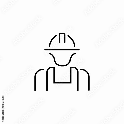 construction worker icon sign vector