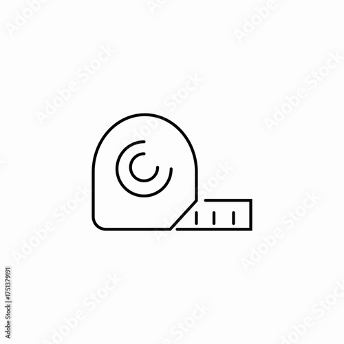 measure tape icon sign vector