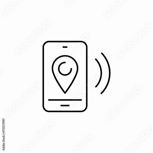 mobile pin location icon sign vector