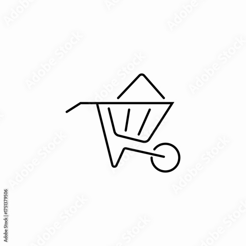 wheelbarrow tool icon sign vector