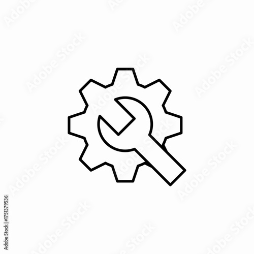 wrench gear icon sign vector