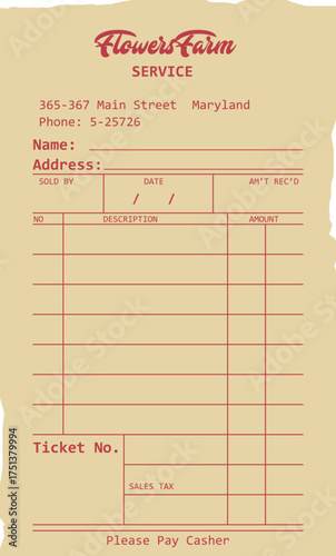 Vintage Receipt Card