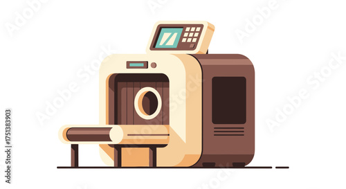Illustrative baggage scanner for security control in airports or stations