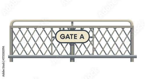 Illustrative depiction of a gate structure with gate A labeling signage