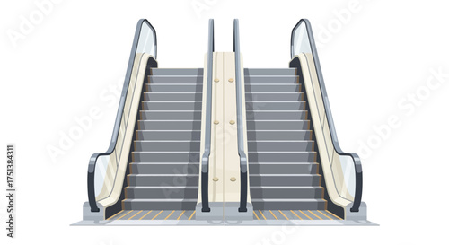 Modern Escalator Ascending and Descending for Rapid Vertical Transport