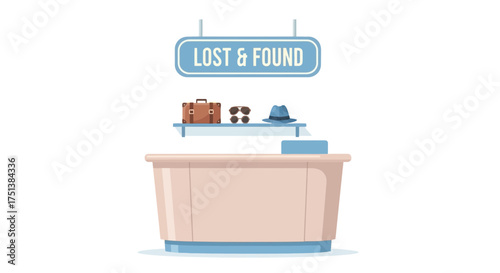 Quirky Lost and Found Station Featuring Forgotten Travel Accessories