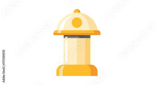 Stylized depiction of a classic, yellow fire hydrant, presented on white