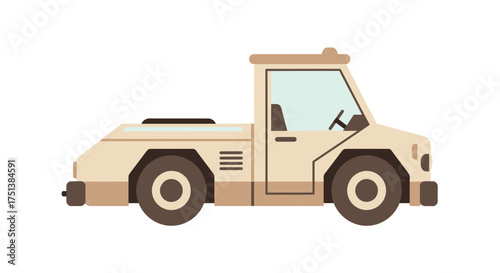 Stylized pickup truck illustration with simple design and neutral color palette