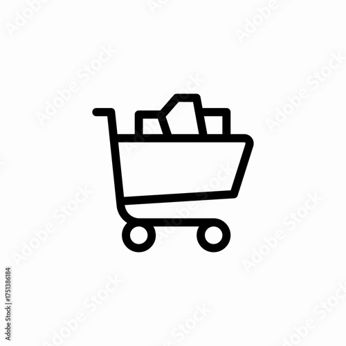 full shopping trolley icon sign vector
