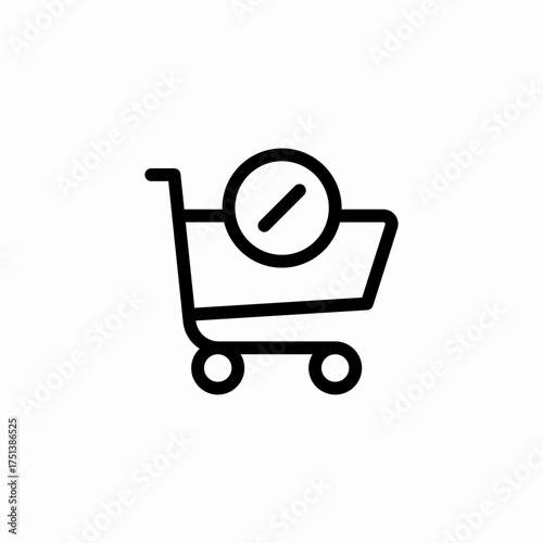 shopping cart removal icon sign vector